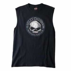 Harley-Davidson Men’s Black Skull Sleeveless Shirt